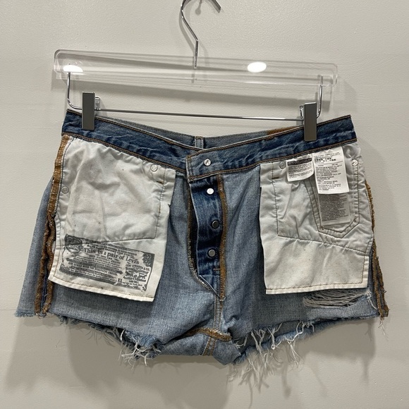 Levi’s 501 Button-Fly Distressed Raw-Hem Denim Shorts Light Wash 29w Festival - Picture 8 of 12